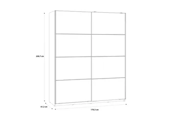 Kocherinovo Garderobe 62x171 cm - Brun/Grå - Oppbevaring - Garderober & garderobesystem