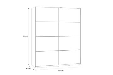 Kocherinovo Garderobe 62x171 cm - Brun/Grå - Oppbevaring - Garderober & garderobesystem
