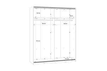 Kocherinovo Garderobe 62x171 cm - Brun/Grå - Oppbevaring - Garderober & garderobesystem