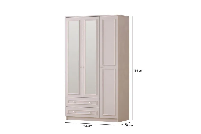 Kovric Hjørnegarderobe 105x182 cm - Matt Hvit - Oppbevaring - Garderober & garderobesystem - Garderobeskap