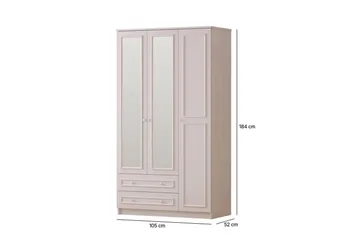 Kovric Hjørnegarderobe 105x182 cm - Matt Hvit - Oppbevaring - Garderober & garderobesystem