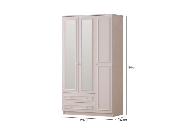 Kovric Hjørnegarderobe 105x182 cm - Matt Hvit - Oppbevaring - Garderober & garderobesystem