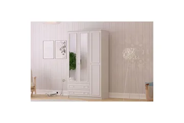 Kovric Hjørnegarderobe 105x182 cm - Matt Hvit - Oppbevaring - Garderober & garderobesystem