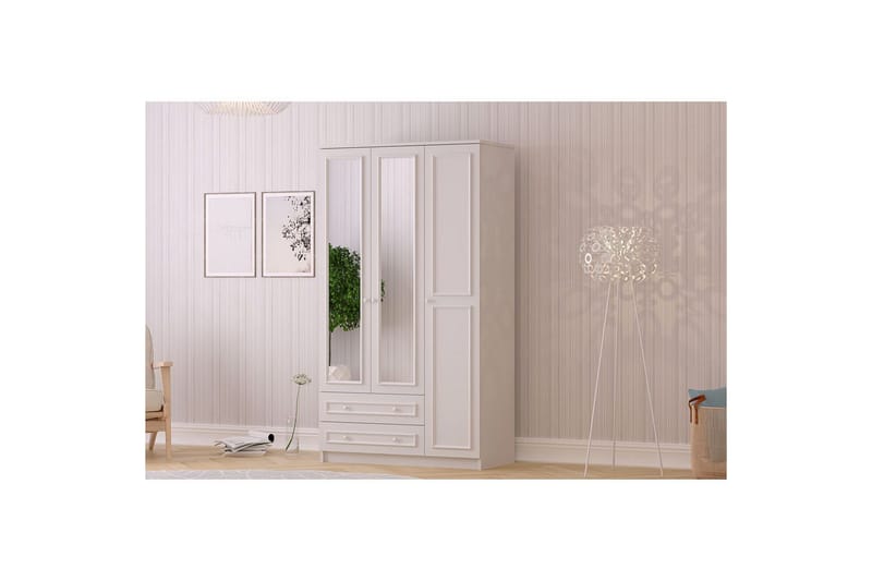 Kovric Hjørnegarderobe 105x182 cm - Matt Hvit - Oppbevaring - Garderober & garderobesystem