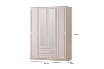 Kovric Hjørnegarderobe 140x184 cm - Matt Hvit - Oppbevaring - Garderober & garderobesystem