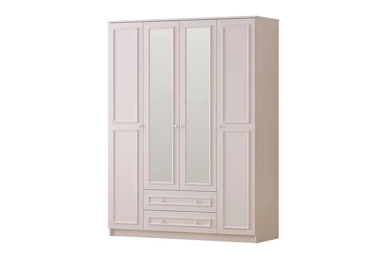 Kovric Hjørnegarderobe 140x184 cm, Matt Hvit