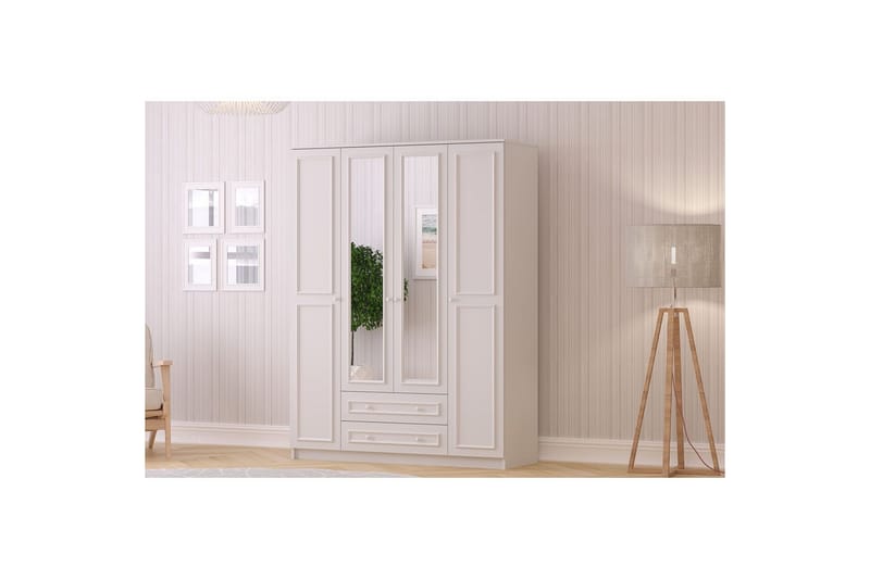 Kovric Hjørnegarderobe 140x184 cm - Matt Hvit - Oppbevaring - Garderober & garderobesystem - Garderobeskap