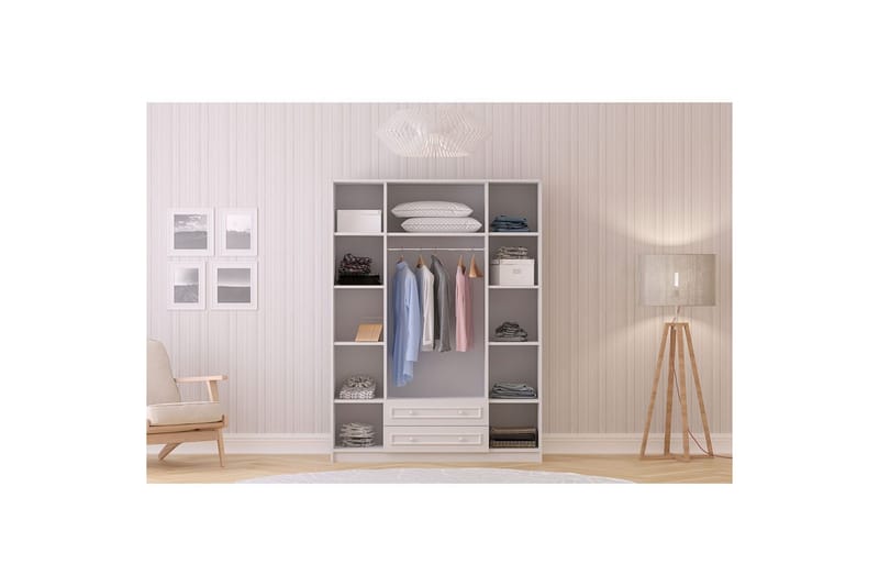 Kovric Hjørnegarderobe 140x184 cm - Matt Hvit - Oppbevaring - Garderober & garderobesystem - Garderobeskap
