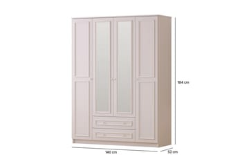 Kovric Hjørnegarderobe 140x184 cm - Matt Hvit - Oppbevaring - Garderober & garderobesystem - Garderobeskap