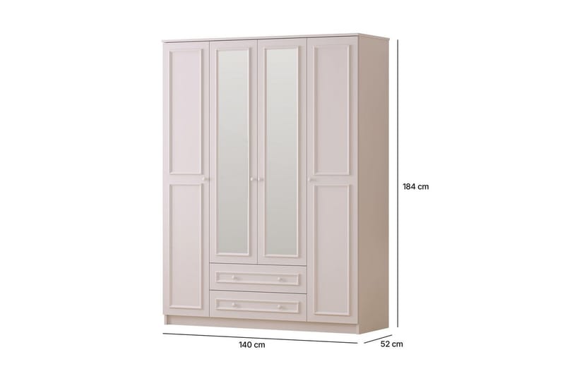 Kovric Hjørnegarderobe 140x184 cm - Matt Hvit - Oppbevaring - Garderober & garderobesystem - Garderobeskap