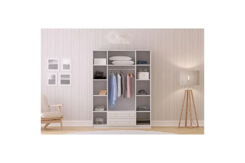 Kovric Hjørnegarderobe 140x184 cm - Matt Hvit - Oppbevaring - Garderober & garderobesystem - Garderobeskap