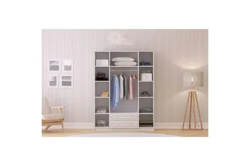 Kovric Hjørnegarderobe 140x184 cm - Matt Hvit - Oppbevaring - Garderober & garderobesystem