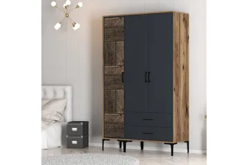Kumsal Garderobe 120 cm - Antrasitt - Oppbevaring - Garderober & garderobesystem