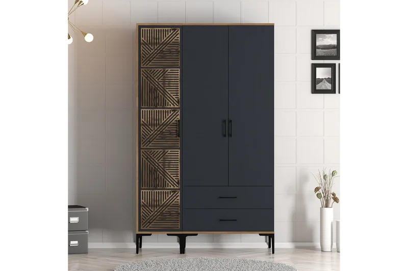 Kumsal Garderobe 120 cm, Antrasitt