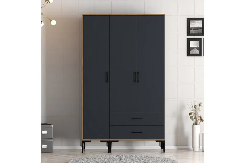 Kumsal Garderobe 120 cm, Antrasitt