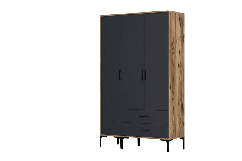 Kumsal Garderobe 120 cm - Antrasitt - Oppbevaring - Garderober & garderobesystem