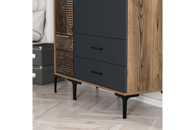 Kumsal Garderobe 120 cm - Antrasitt - Oppbevaring - Garderober & garderobesystem