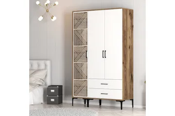 Kumsal Garderobe 120 cm - Brun/Hvit - Oppbevaring - Garderober & garderobesystem