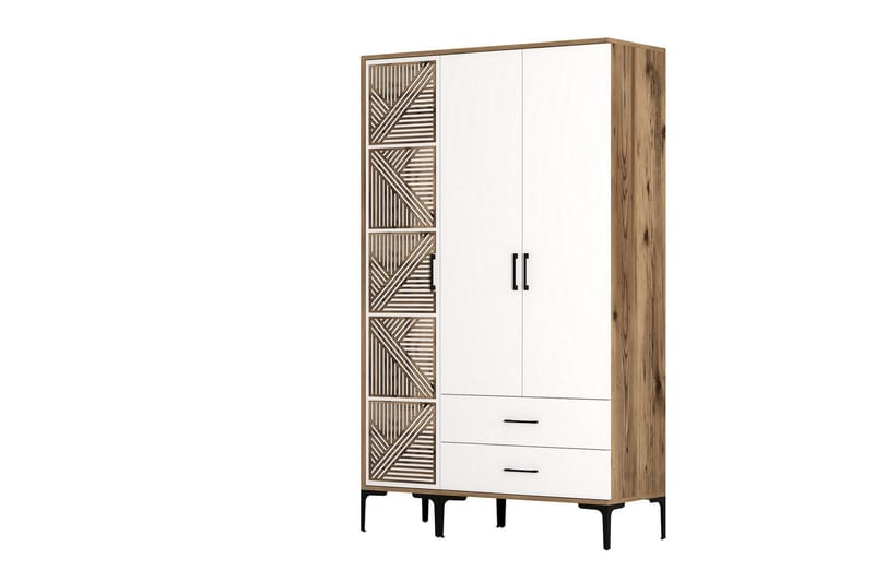 Kumsal Garderobe 120 cm - Brun/Hvit - Oppbevaring - Garderober & garderobesystem