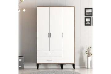 Kumsal Garderobe 120 cm - Brun/Hvit - Oppbevaring - Garderober & garderobesystem