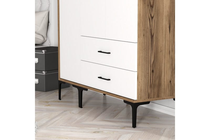 Kumsal Garderobe 120 cm - Brun/Hvit - Oppbevaring - Garderober & garderobesystem