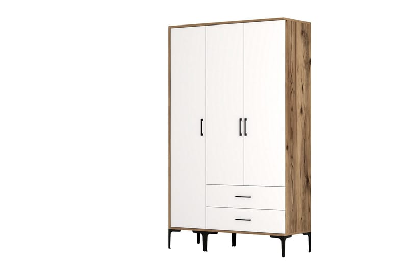Kumsal Garderobe 120 cm - Brun/Hvit - Oppbevaring - Garderober & garderobesystem