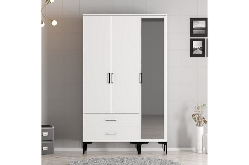 Kumsal Garderobe 120 cm - Hvit - Oppbevaring - Garderober & garderobesystem