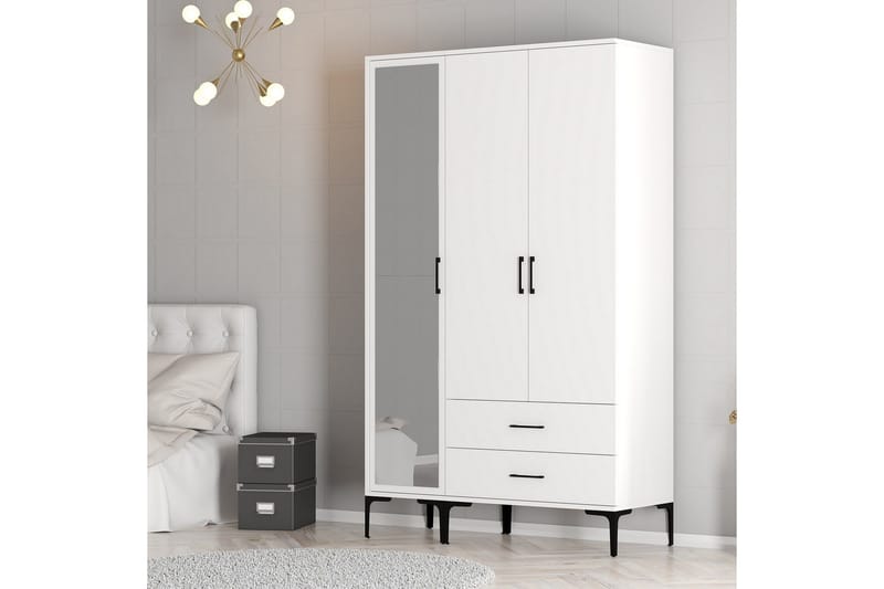 Kumsal Garderobe 120 cm - Hvit - Oppbevaring - Garderober & garderobesystem