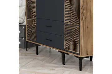 Kumsal Garderobe 160 cm - Antrasitt - Oppbevaring - Garderober & garderobesystem