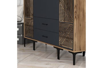 Kumsal Garderobe 160 cm - Antrasitt - Oppbevaring - Garderober & garderobesystem