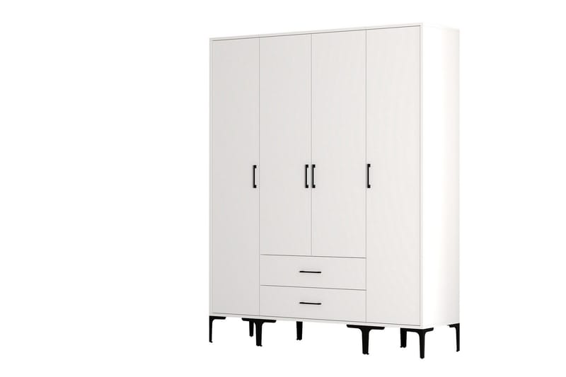 Kumsal Garderobe 160 cm - Hvit - Oppbevaring - Garderober & garderobesystem