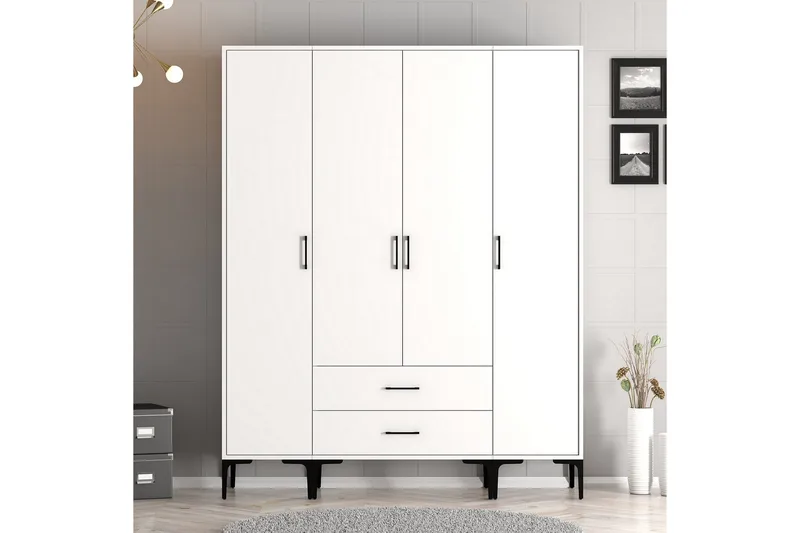 Kumsal Garderobe 160 cm, Hvit