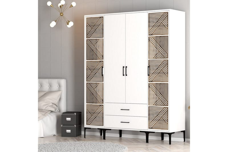 Kumsal Garderobe 160 cm - Hvit - Oppbevaring - Garderober & garderobesystem
