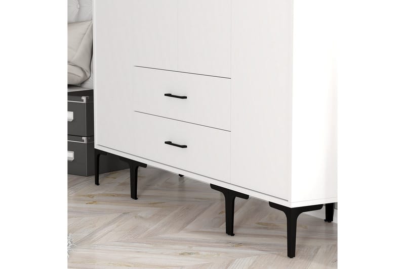 Kumsal Garderobe 160 cm - Hvit - Oppbevaring - Garderober & garderobesystem