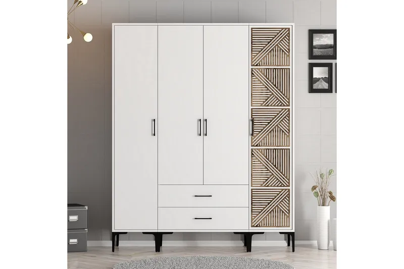 Kumsal Garderobe 160 cm, Hvit