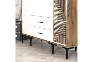 Kumsal Garderobe 160 cm - Hvit/Brun - Oppbevaring - Garderober & garderobesystem