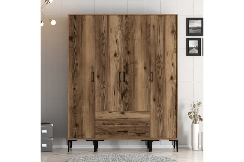 Kumsal Garderobe 160 cm, Valnøtt