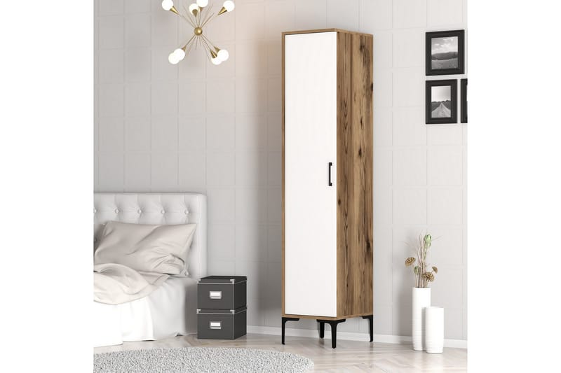 Kumsal Garderobe 40 cm - Valnøtt/Hvit - Oppbevaring - Garderober & garderobesystem