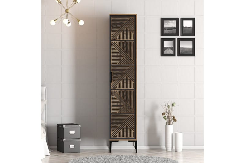 Kumsal Garderobe 40x47,5 cm - Valnøtt/Antrasitt - Oppbevaring - Garderober & garderobesystem