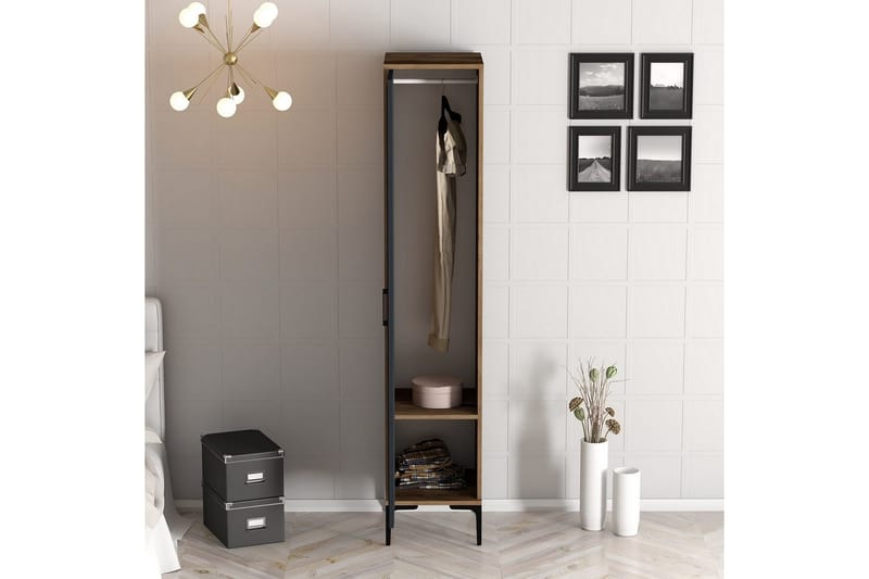 Kumsal Garderobe 40x47,5 cm - Valnøtt/Antrasitt - Oppbevaring - Garderober & garderobesystem