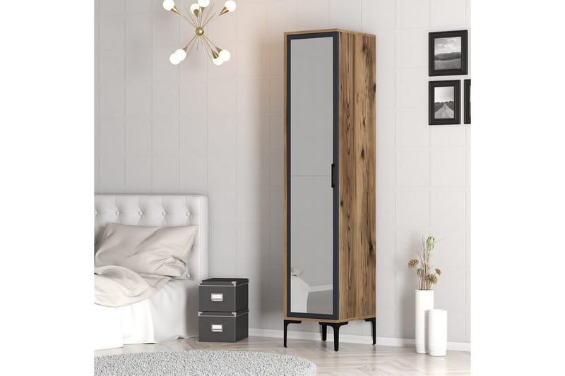 Kumsal Garderobe 40x47,5 cm - Valnøtt/Antrasitt - Oppbevaring - Garderober & garderobesystem