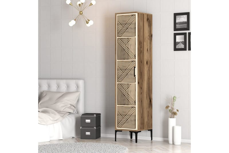 Kumsal Garderobe 40x47,5 cm - Valnøtt/Krem - Oppbevaring - Garderober & garderobesystem