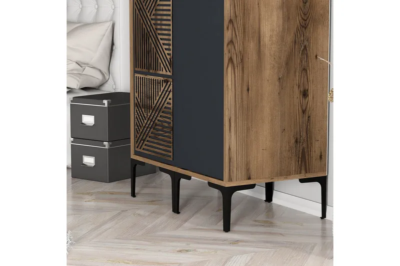 Kumsal Garderobe 80 cm - Antrasitt - Oppbevaring - Garderober & garderobesystem