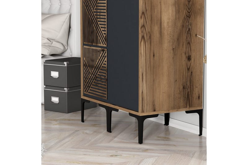 Kumsal Garderobe 80 cm - Antrasitt - Oppbevaring - Garderober & garderobesystem