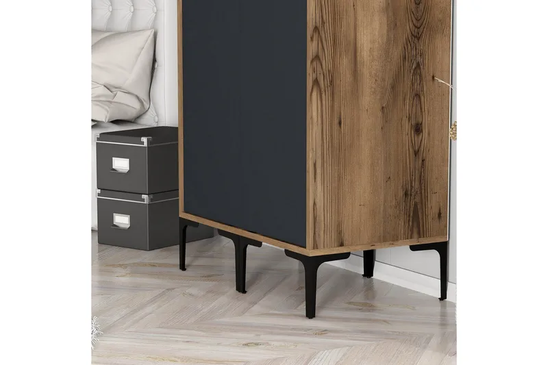 Kumsal Garderobe 80 cm - Antrasitt - Oppbevaring - Garderober & garderobesystem