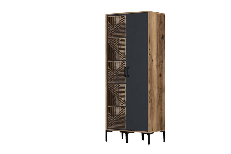 Kumsal Garderobe 80 cm - Antrasitt - Oppbevaring - Garderober & garderobesystem