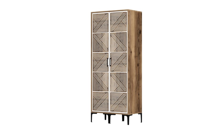 Kumsal Garderobe 80 cm - Brun/Hvit - Oppbevaring - Garderober & garderobesystem