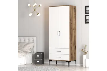 Kumsal Garderobe 80 cm - Brun/Hvit - Oppbevaring - Garderober & garderobesystem