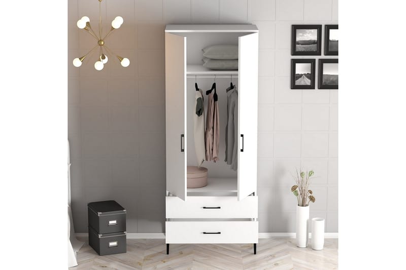 Kumsal Garderobe 80 cm - Hvit - Oppbevaring - Garderober & garderobesystem