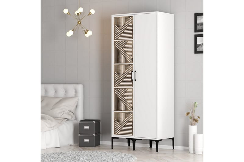 Kumsal Garderobe 80 cm - Hvit - Oppbevaring - Garderober & garderobesystem